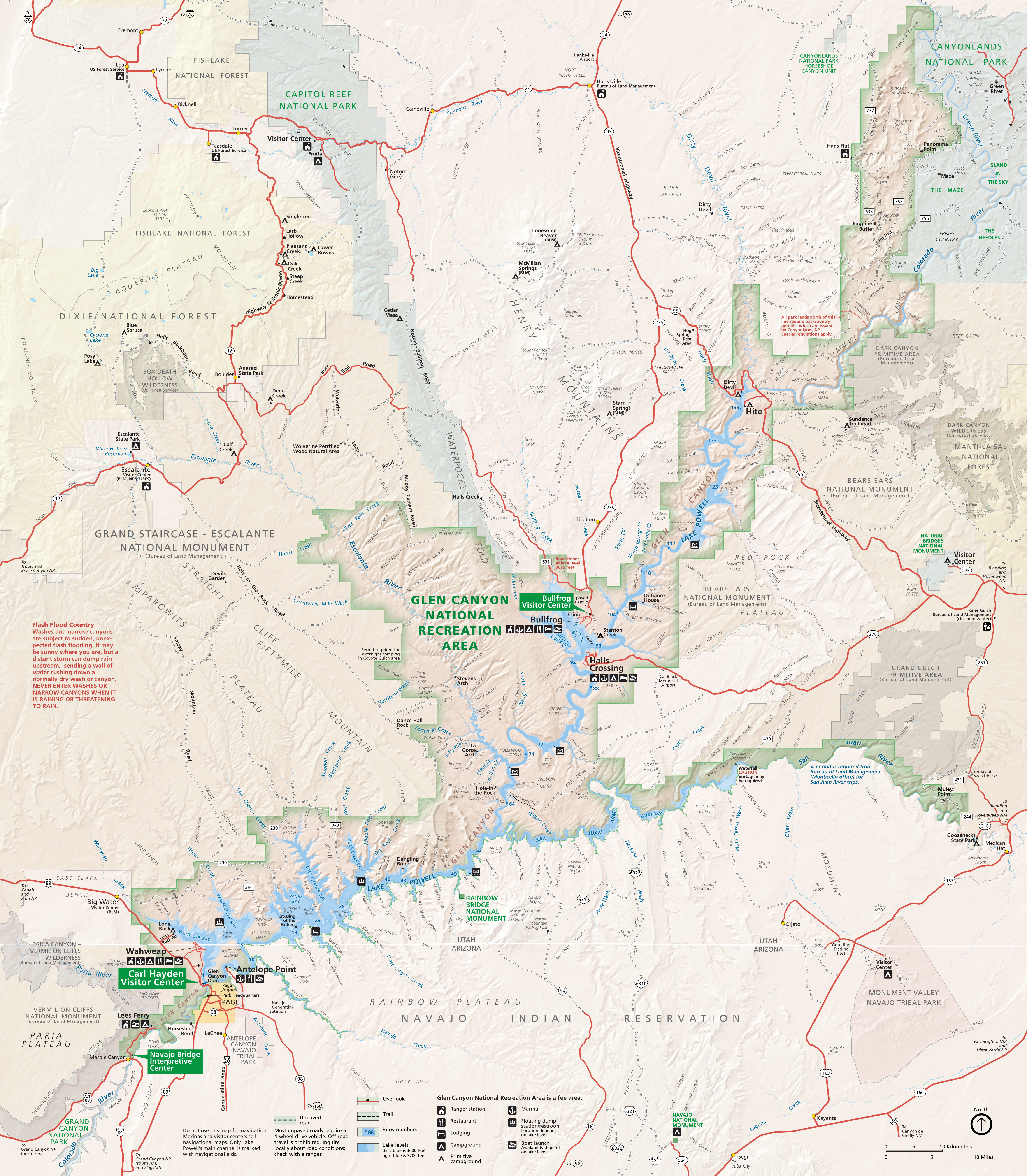Lake Powell Maps NPMaps Free National Park Maps Lake Powell Glen Canyon Map 