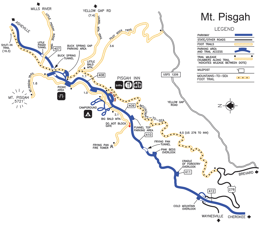 Blue Ridge Parkway Maps NPMaps Free National Park Maps Mt Pisgah Map 