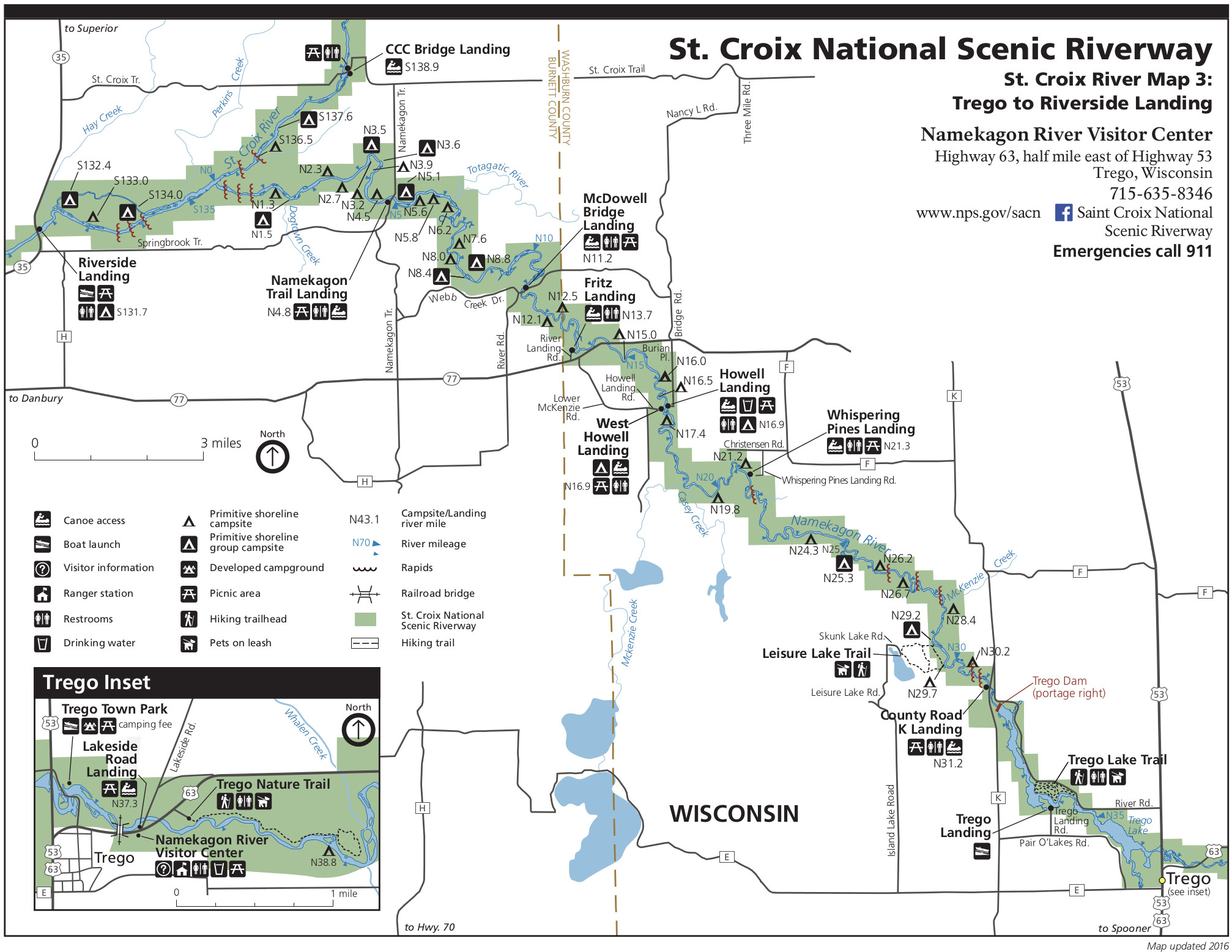 Saint Croix Maps NPMaps Free National Park Maps Namekagon River Map 3 Trego 