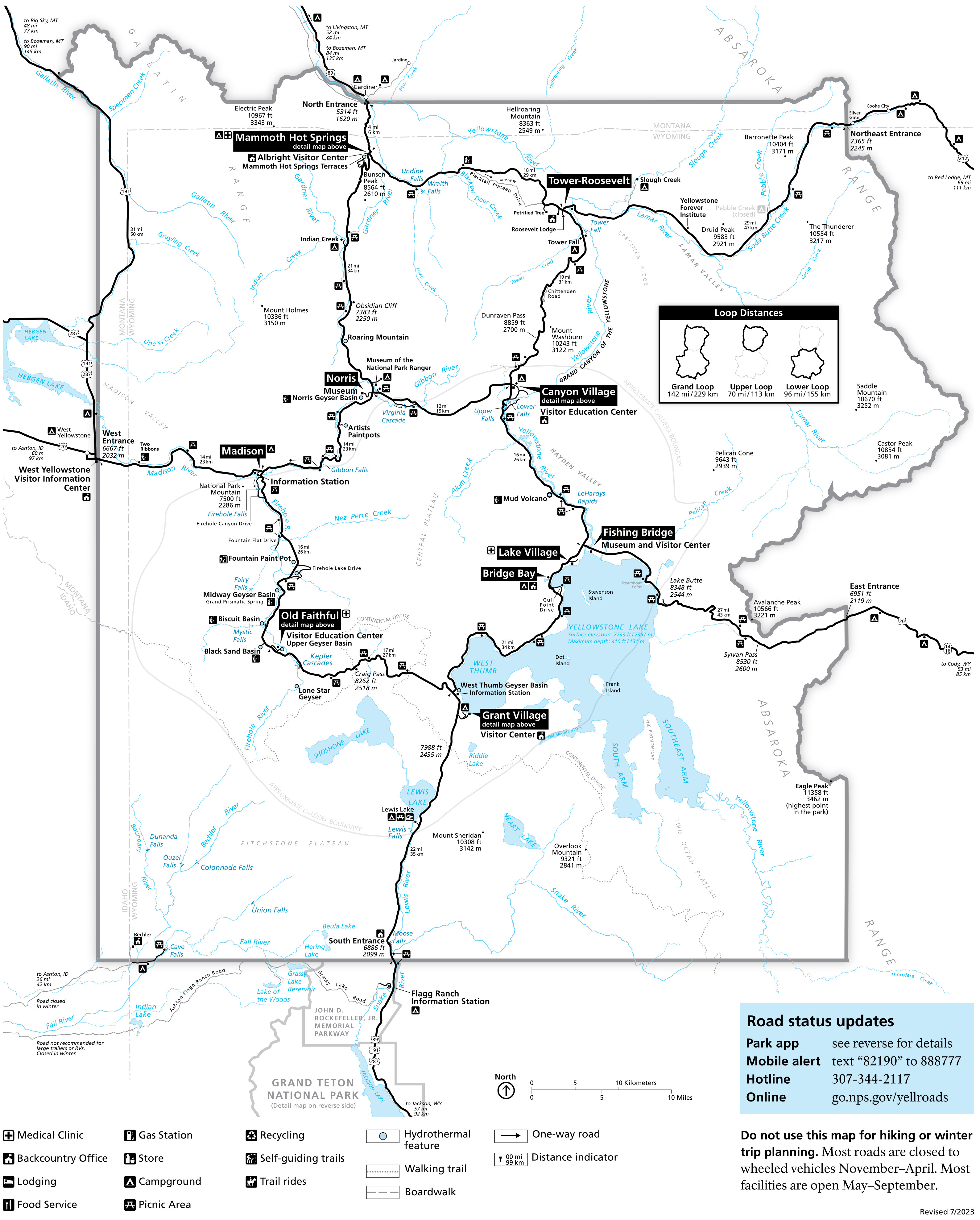 Yellowstone Maps NPMaps Free National Park Maps Yellowstone Grand Loop Road Map 