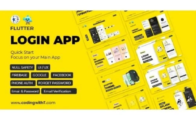 Pro Flutter Login App, Frontend, Backend, Firebase – Modern Minimal ...
