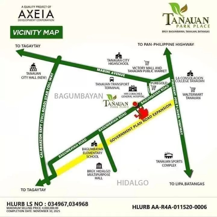 Tanauan Park Place NRA Realty Tanauan Vicinity Map 1 