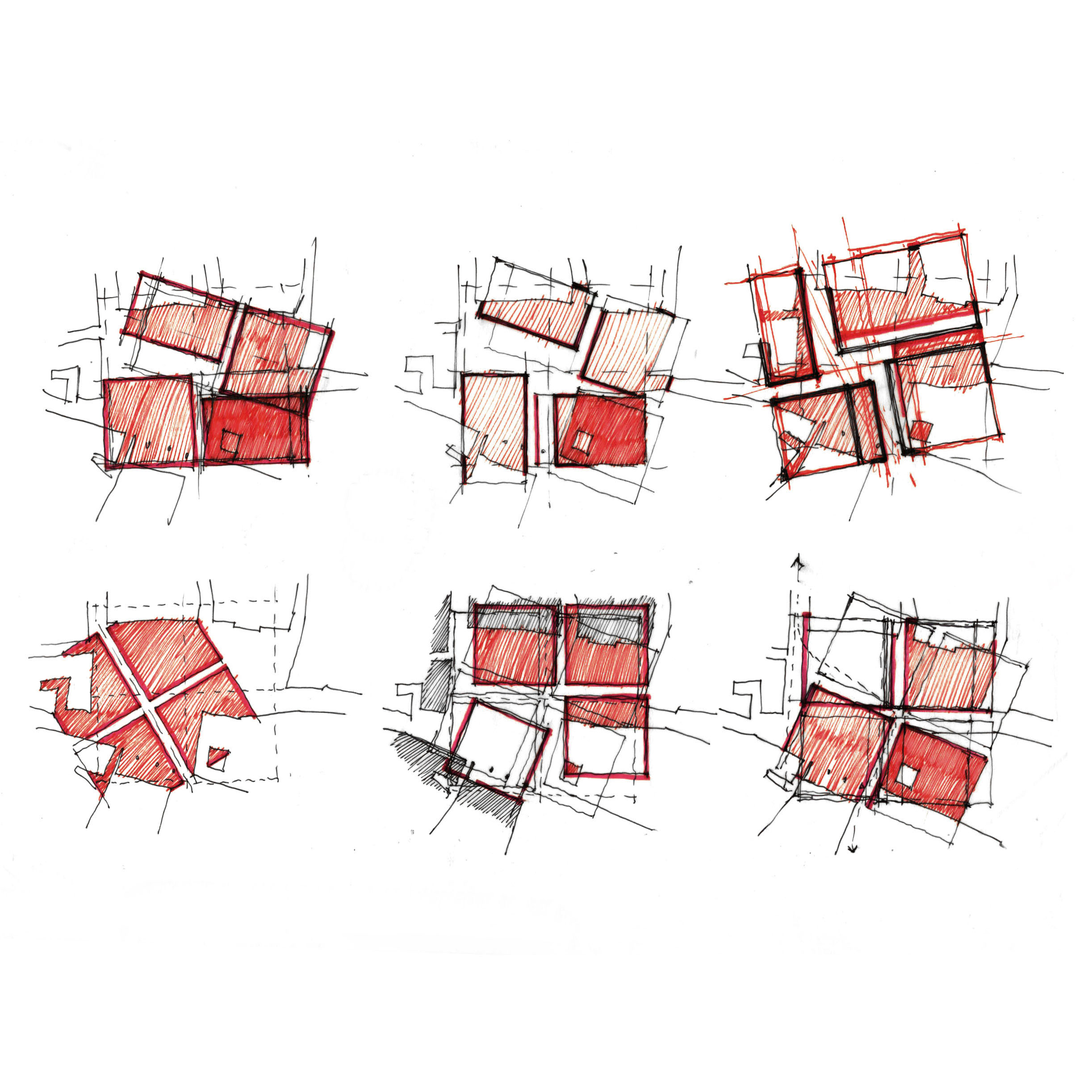 Plan studies - four squares