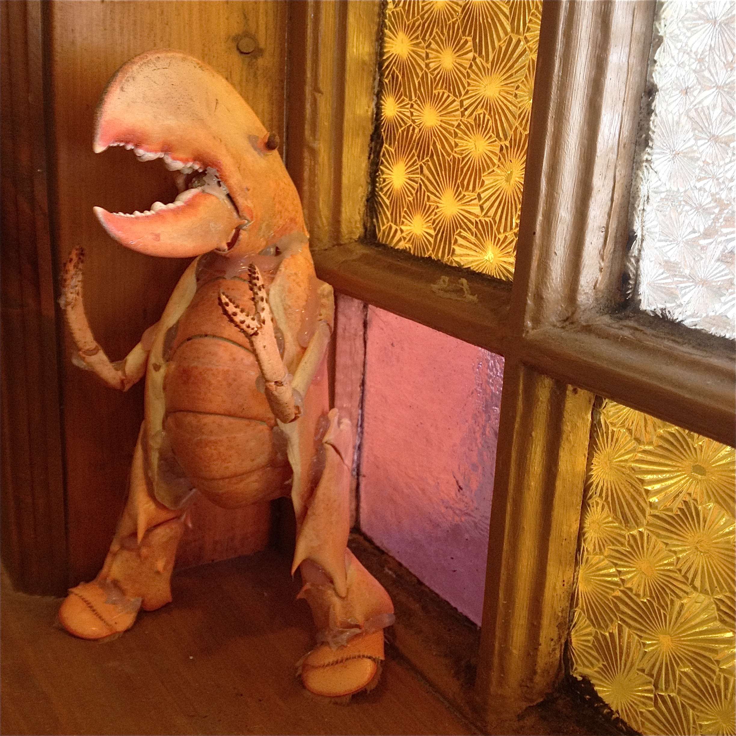 This little fellow (the highest and best use of lobster, in my non-crustacean-eating opinion) greets customers at the Old World Bakery on Main Street in Yarmouth.