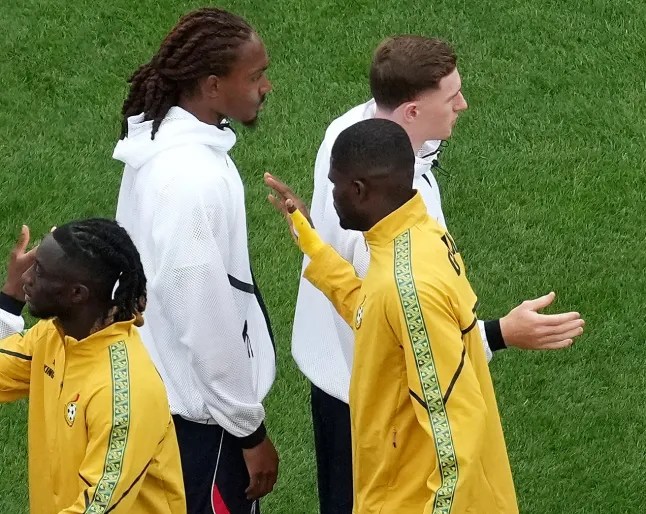 Djed Spence ignores Thomas Partey