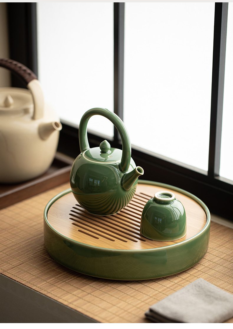 青璃釉圓月茶壺- 南山居