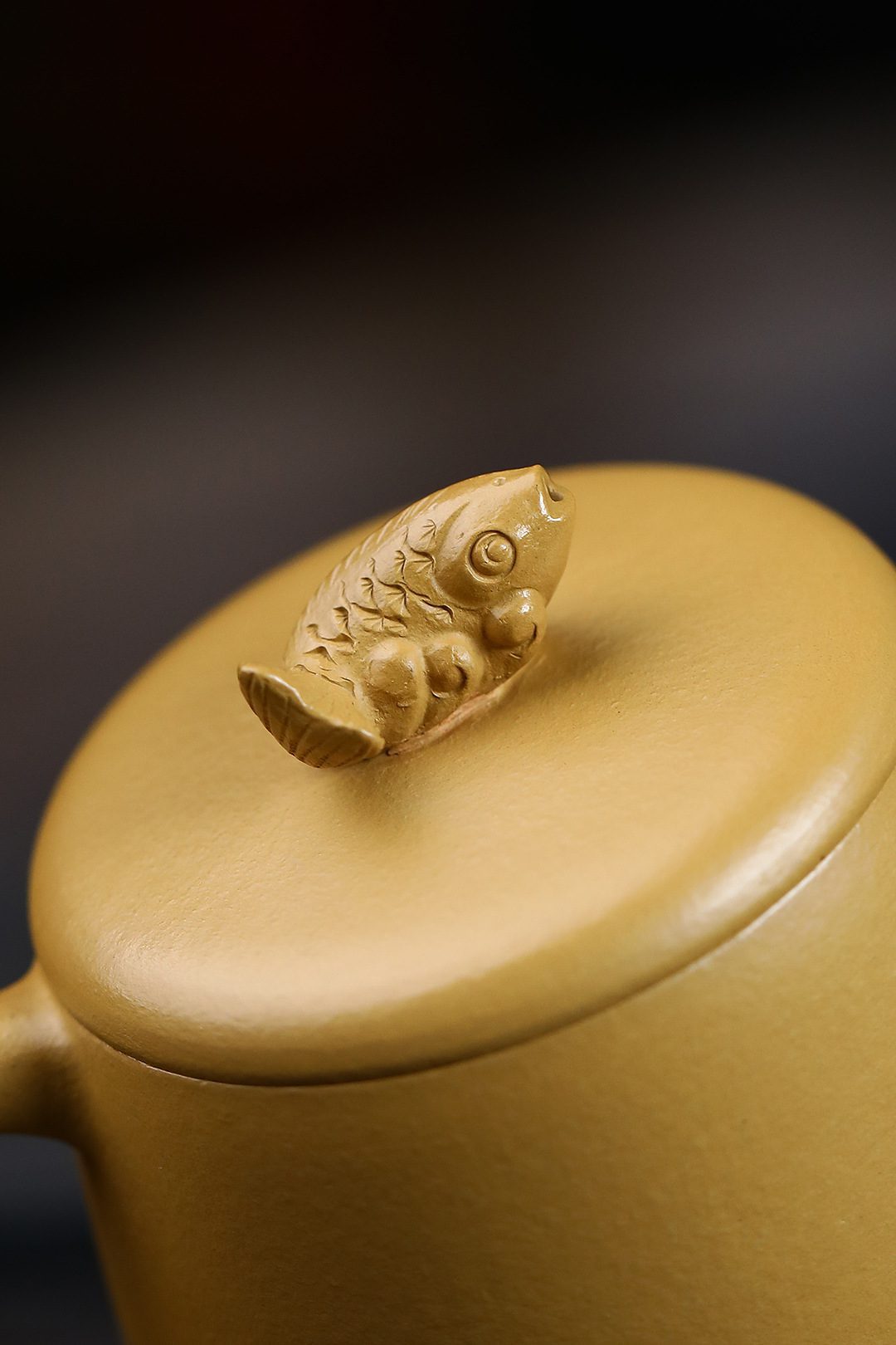 宜興紫砂壺原礦黄金朱泥魚躍龍門茶壺(140ml) - 南山居