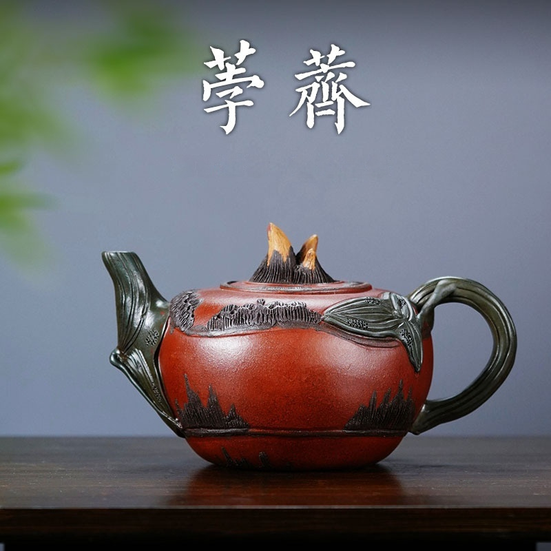 宜興紫砂壺原礦紅泥荸薺仿生壺(570ml) - 南山居