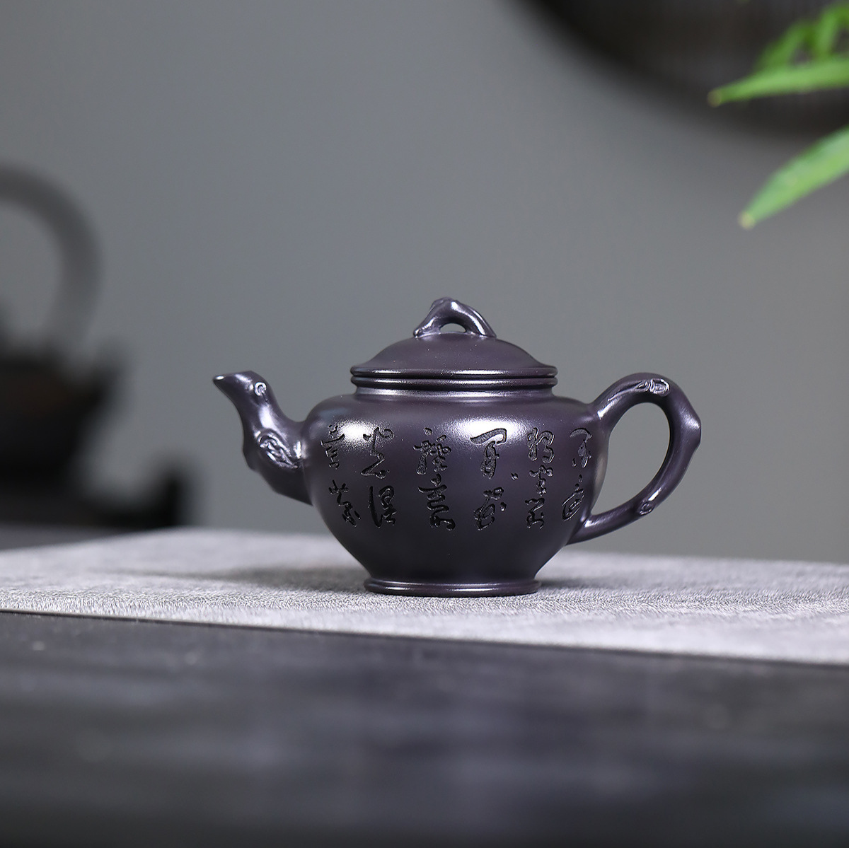 宜興紫砂壺原礦石黃泥茶禪笑櫻壺(340ml) - 南山居