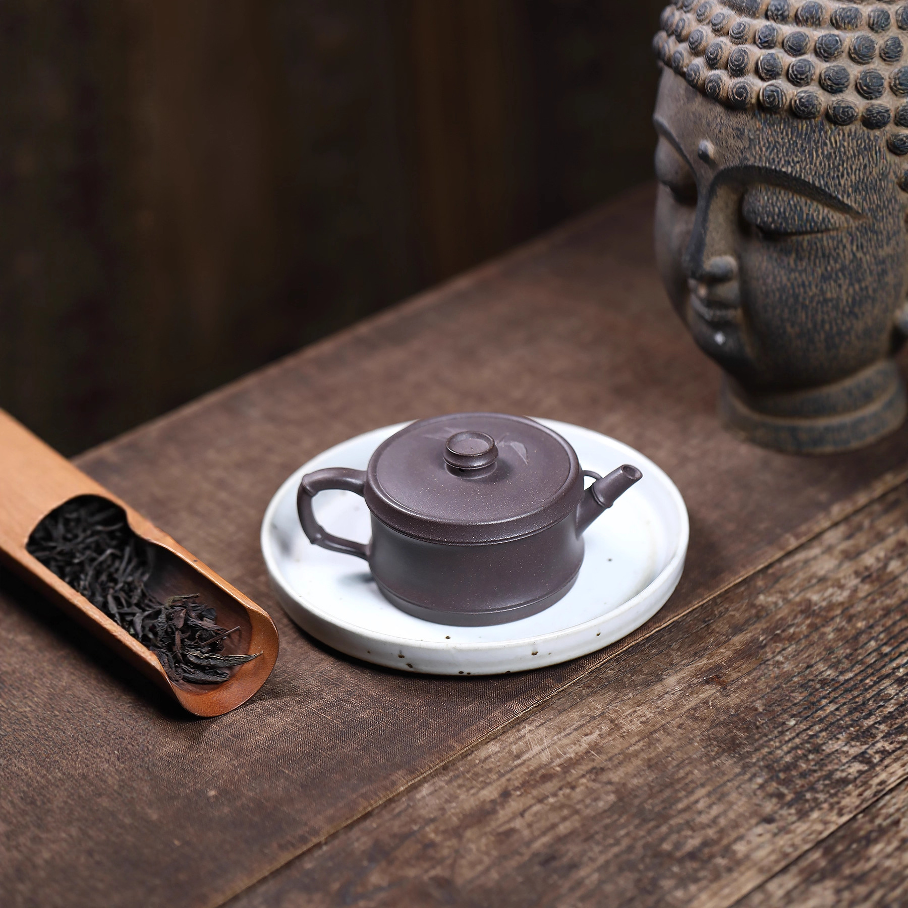 紫砂壷 宜興 竹筐壺 泡茶壺 茶器 宜興紫砂壺原礦青灰段泥清風竹節壺(140ml) - 南山居