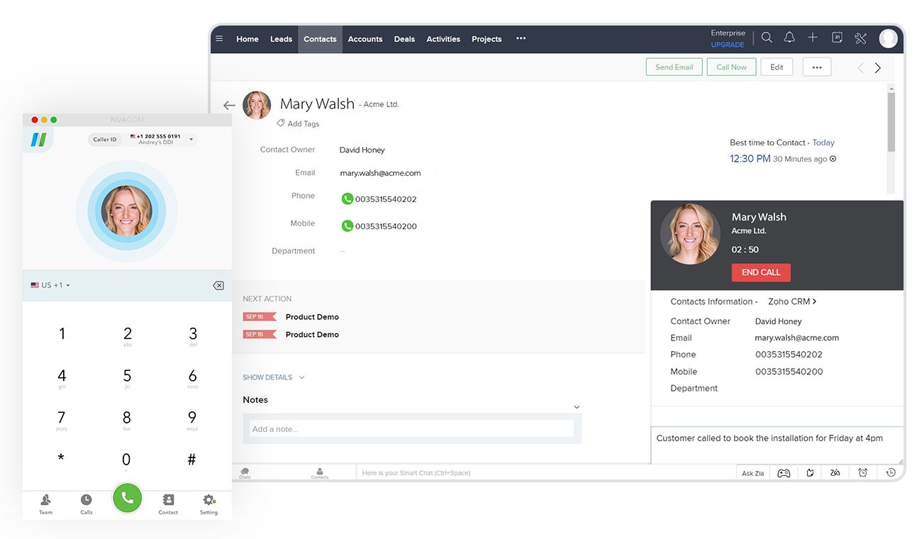 Zoho CRM Integration Phone System