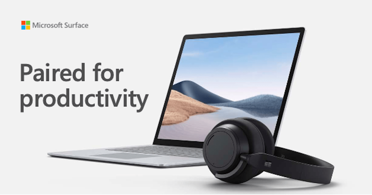 Read more about the article Surface Laptop 4 with Headphones 2+:  Paired for productivity