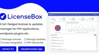 LicenseBox updates manager PHP script dashboard with license activation and update management