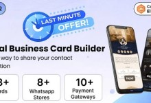 Infy vCard digital business card builder dashboard with QR code and profile management
