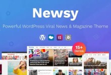 Newsy WordPress Theme homepage with responsive news and magazine layout