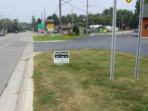 Null Pardox lawn sign, Lakeport Market, Lakeport, Michigan Photography by Tom Libertiny