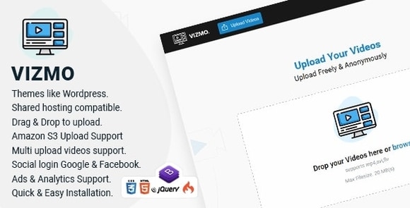 Vizmo Simple Video Hosting Script Nulled