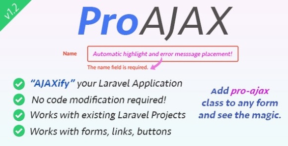 ProAjax v1.3 – Automatically Ajaxify Your Laravel Application PHP Script