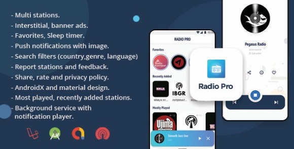 Radio Pro v2.0 – Multi-station Radio App with Admin Panel Source Code