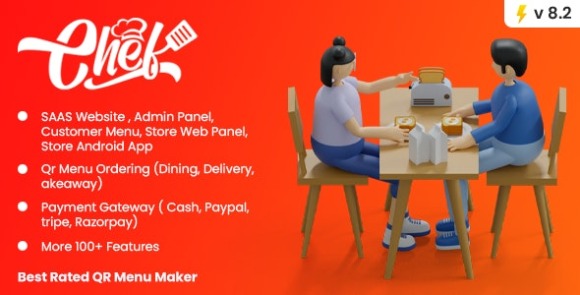 CHEF v8.2 – SaaS – Contactless Multi-restaurant QR Menu Maker App Source Code