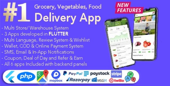 GoGrocer v1.6.11 – Grocery, Vegetable & Food Delivery App | 6 Apps with PHP Backend Source