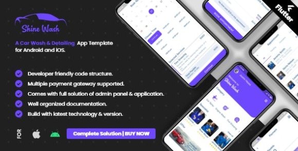 Car Wash Booking System With Mobile Apps Android | iOS | Flutter v2.1.0