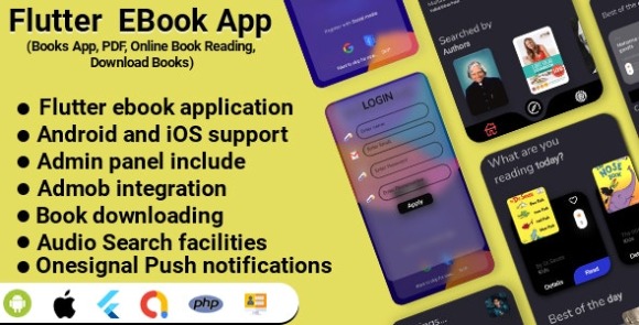 Flutter EBook App v2.0 (Online eBook Reading, Download eBooks, Books App) Source
