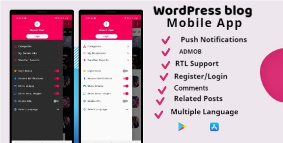 Flutter WordPress Mobile App v1.0 – Supports Android & IOS Source