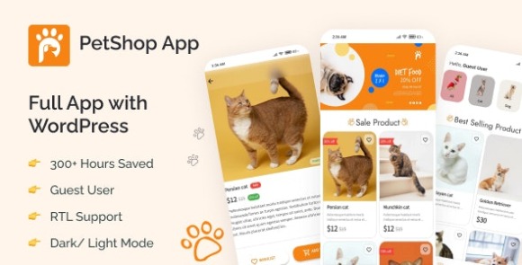 PetShop v1.0 – Flutter App with WordPress Backend Source Code