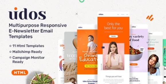 Udos v1.0 – Multipurpose Responsive E-Newsletter Email Templates Free