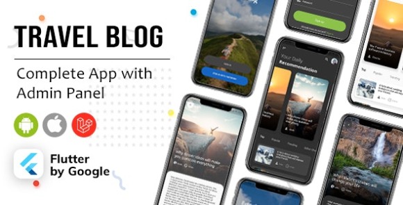 Flutter Blog App, News App v1.3 – Travel, News, Branding App Source