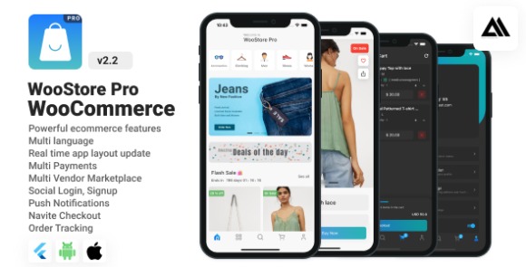WooStore Pro WooCommerce v2.2.0 – Full Flutter E-commerce ( Multi vendor ) App Source