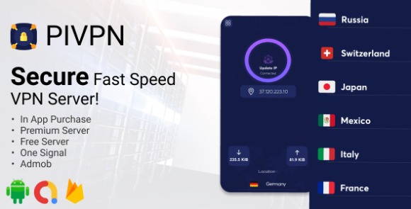 PIVPN v1.1 – Fast Speed Proxy VPN App Source Code
