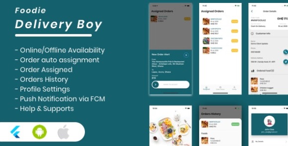 Foodie v2.0 – Delivery Boy for Foodie Multi-Restaurants Flutter App Source