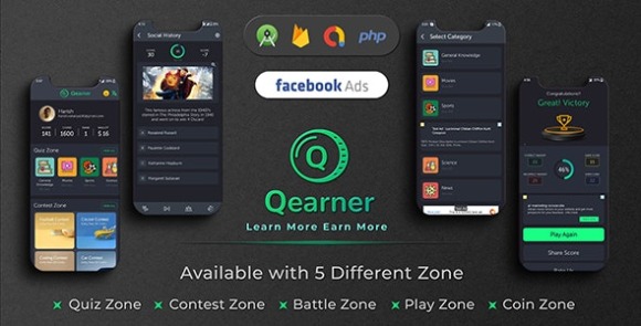 Qearner v1.0.3 – Quiz App | Android Quiz Game with Earning System + Admin Panel App Source
