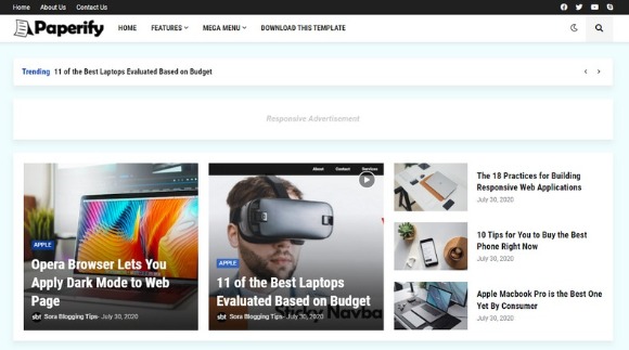 Paperify v2.0 – Blogger Template Free