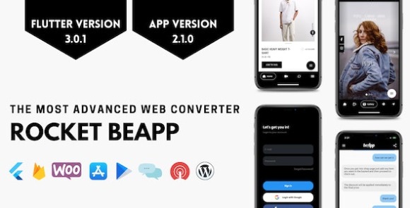 Rocket BeApp v2.1 – Flutter Web Converter App with Admin Panel