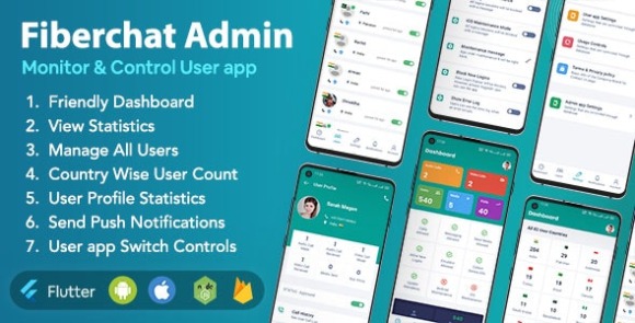 Fiberchat ADMIN App v1.0.14 – Android & iOS | Control & Monitor Fiberchat User WhatsApp Clone App Source