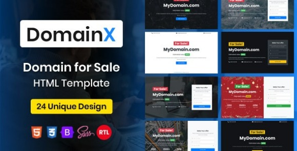 DomainX v2.0 – Domain for Sale HTML Template Free