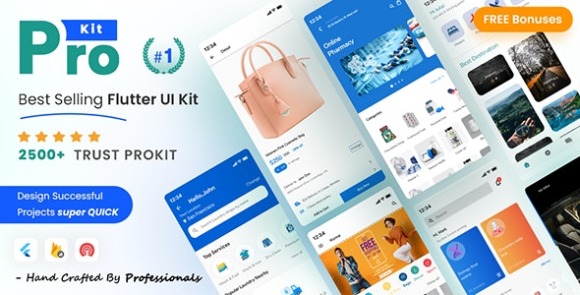 ProKit Flutter v5.13.1 – Best Selling Flutter UI Kit App Source Code