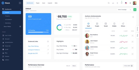 Keen v3.0.3 – Multi Demo Bootstrap Admin Dashboard Theme Free