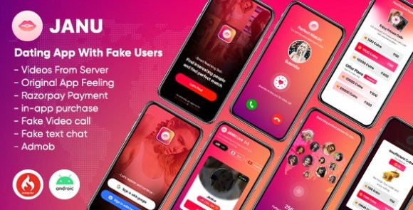 Janu v1.1 – Dating App : Live Streaming App : One to One Video Calling App (Fake Users) App Source