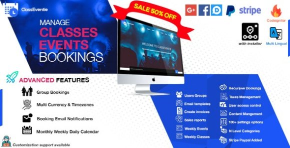 Classeventie Online Classes and Events Booking Script