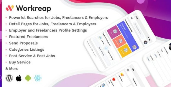 Workreap React Native v2.6 – Android and iOS Mobile App Source