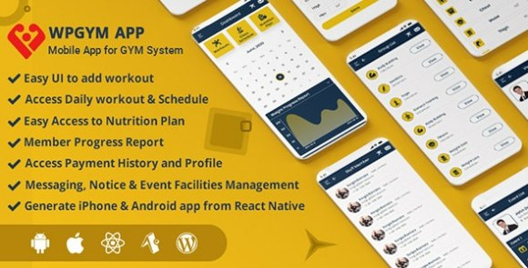 WPGYM App v2.0.4 – Mobile App for WordPress Gym System App Source
