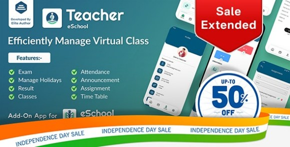 Teacher Flutter App v1.0.2 – eSchool Virtual School Management System Source Code