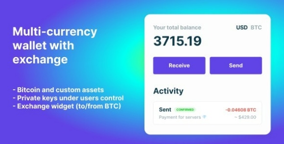 Bitcoin, Ethereum, ERC20 Crypto Wallets with Exchange v1.1.1523 Nulled – WordPress Plugin
