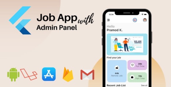 Flutter Job Portal App with Admin Panel v1.0.0 – Source Code