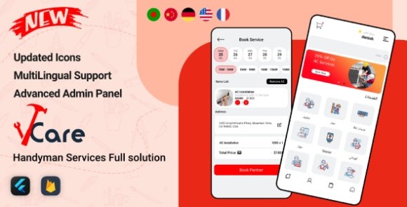 VCare v1.2.0 – Handyman Home Services Complete Solution Source Code