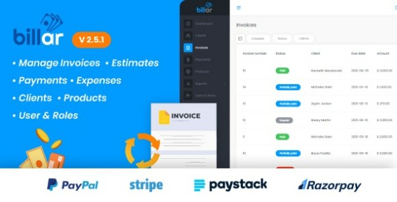 Billar v2.5.2 Nulled – Invoice Management System PHP Script